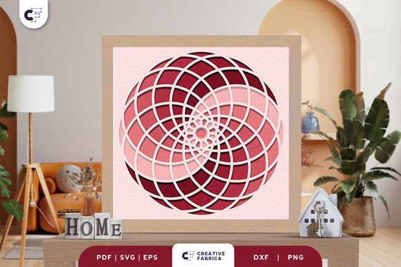 3D Shadow Box Circle Shape Paper Cut: A Versatile SVG Ornament for Content Design