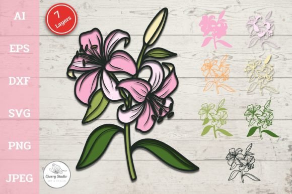 3D SVG Paper Flowers: Layered Lily Designs for Content Creators