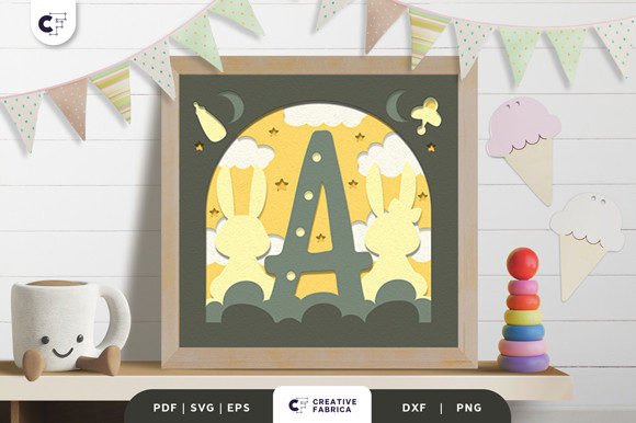Baby Alphabet A Monogram 3D SVG for Real-World Design Projects