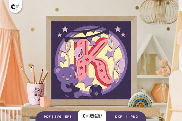 Baby Alphabet K Monogram 3D SVG Review for Digital Sellers