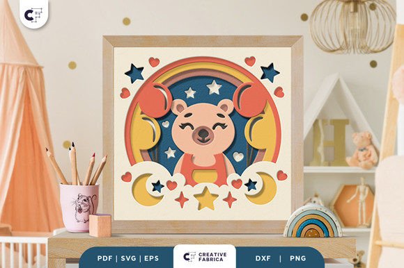 Baby Bear Nursery Room 3D SVG for Commercial Design Projects