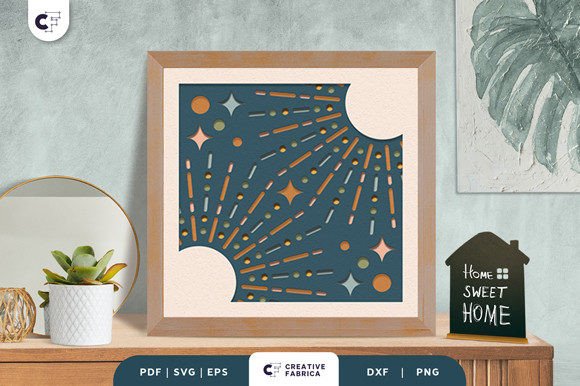Boho Decoration 3D Shadow Box SVG for Ornaments