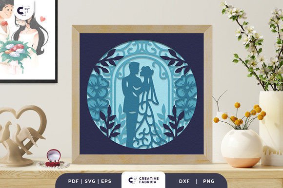 Bride and Groom Altar 3D SVG for Table Decorations