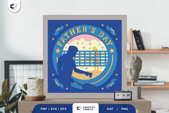 Dad and Kids Doing Sport 3D SVG for Father’s Day Projects