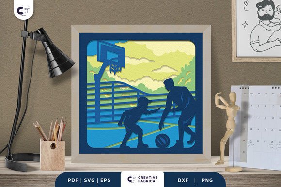 Dad and Son Do Sport 3D SVG for Father S Day Projects