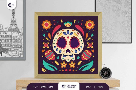 Dia De Los Muertos 3D Light Box SVG: A Cultural Graphic for Global Sellers