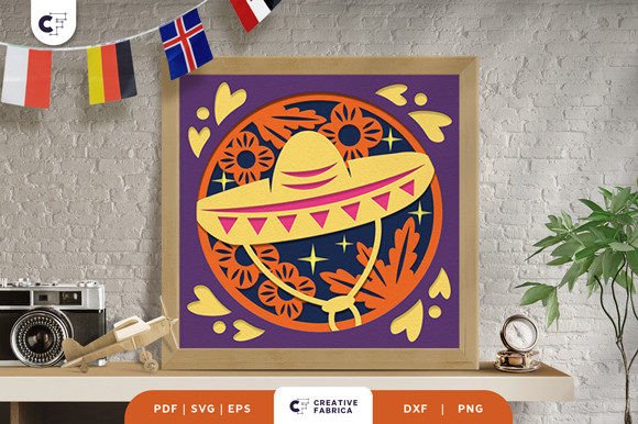Dia De Muertos 3D Shadow Box Paper Cut: A Cultural Graphic Design Asset for Local Businesses