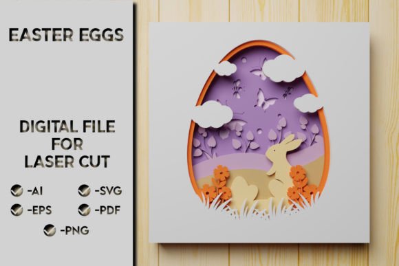 Easter Egg 3D SVG Paper Cut Multilayered for Laser Cutting in Spring Amp Projects