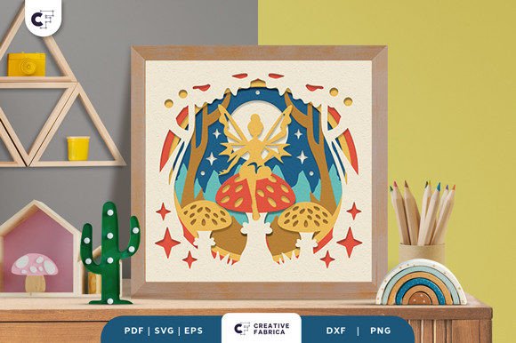 Fairy with Red Mushroom 3D SVG: A Fantasy Asset for Editorial Design