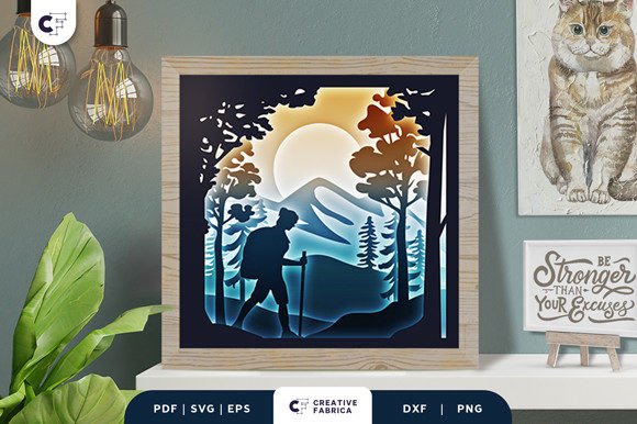 Forest Walking 3D SVG Shadow Box for Handmade Creations