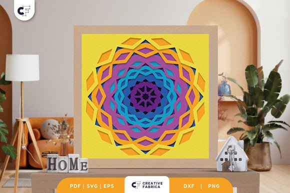 Geometric Circular Flower 3D SVG for Stunning Ornaments and Web Design