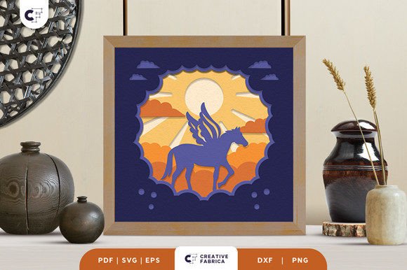 Horse Memorial 3D Shadow Box SVG for Pet-Themed Digital Products