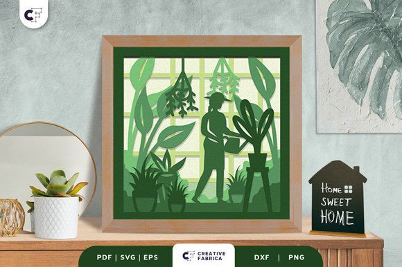 House Full of Plant 3D SVG Ornament for Content Creators