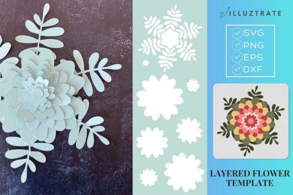 Layered Flower SVG - 3D Flower for Crafts and Graphics