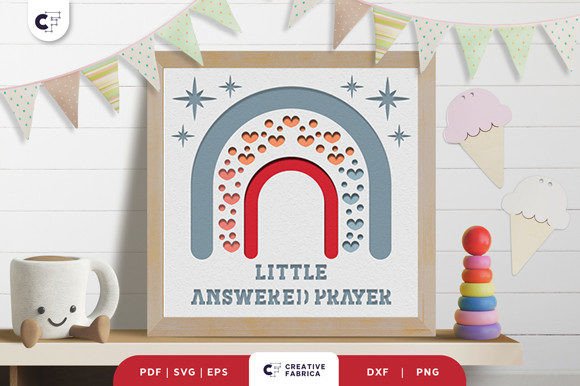 Little Answered Prayer Rainbow 3D SVG for Baby Content Design