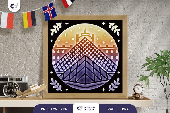 Louvre Museum 3D Shadow Box SVG – A Refined Design for Global Appeal