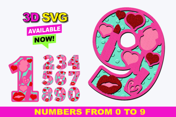 Makeup Numbers 3D SVG – A Versatile Shape for Creative Sellers