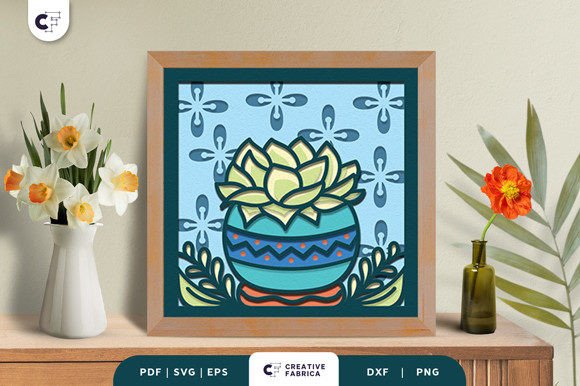 Rustic Cacti in a Pot 3D Light Box SVG Review: A Designer’s Perspective