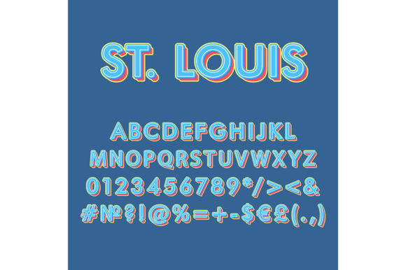 Saint Louis Vintage 3D Vector Alphabet: A Bold Graphic Design Asset for Print and Web