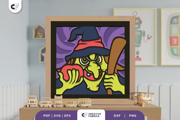 Scary Witch Face 3D SVG for Fantasy And Fairy Tales Branding
