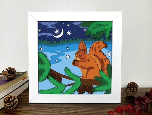 Squirrel Shadow Box 3D SVG: A Versatile Graphic Design Asset for Handmade Creations