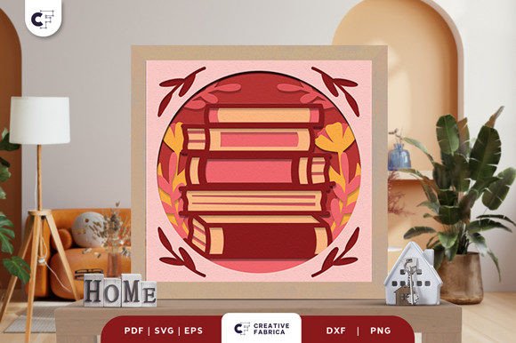 Stack of Books 3D SVG for Ornaments and More