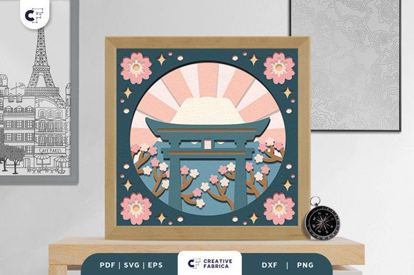 Torii Gate with View 3D SVG: A Tranquil Branding Asset for Local Businesses
