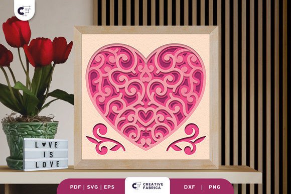 Valentines Heart Shape 3D SVG for Authentic Valentine S Day Design